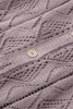 Purple Hollow-out Openwork Knit Cardigan