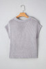 Light Grey Bowknot Applique Cap Sleeve Sweater