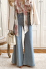Beau Blue High Waist Button Zip Fly Bell Bottom Jeans