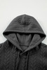 Gray Cable Textured Baggy Solid Hoodie Gray Cable Textured Baggy Solid Hoodie