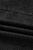 Black Big Chest Pocket Drop Shoulder Hooded Denim Jacket