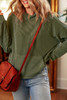 Jungle Green Twisted Rib Texture Solid Hoodie Jungle Green Twisted Rib Texture Solid Hoodie