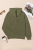 Jungle Green Twisted Rib Texture Solid Hoodie Jungle Green Twisted Rib Texture Solid Hoodie