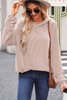 Smoke Gray Twisted Rib Texture Solid Hoodie Smoke Gray Twisted Rib Texture Solid Hoodie