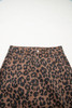 Brown Leopard Denim Frayed Split Denim Midi Skirt Brown Leopard Denim Frayed Split Denim Midi Skirt