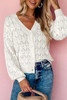White Lightweight Buttoned Front Crochet Cardigan