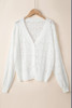 White Lightweight Buttoned Front Crochet Cardigan
