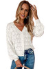White Lightweight Buttoned Front Crochet Cardigan