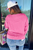 Bonbon Spiral Ribbed Exposed Seam Detail Plus Size Long Sleeve Top