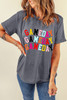 Gray Colorful GAME DAY Graphic Crew T Shirt