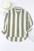 Green Striped Soft Relaxed Button Up Shirt