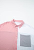 Dusty Pink Color Block/Pure Color Patch Pocket Shirt