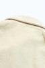 Beige Corduroy Shirt Style Full Button Long Sleeve Shift Mini Dress