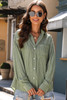 Green Stripe Button Up Oversized Casual Shirt