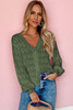 Green Lightweight Buttoned Front Crochet Cardigan