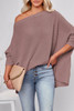 Casual Waffle Knit Eyelet Long Sleeve Blouse