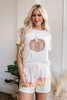 White Pumpkin Graphic Rainbow Rush Shift Tee and Short Loungewear