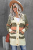 Thick Buttoned Open Front Cardigan with Pocket