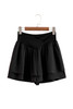 Black Crossed Waist Tiered Flowy Shorts