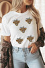 White Western Bow Heifer Graphic Casual T Shirt