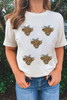 White Western Bow Heifer Graphic Casual T Shirt
