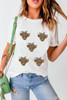 White Western Bow Heifer Graphic Casual T Shirt