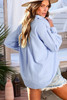 Sky Blue Stripe Button Up Oversized Casual Shirt