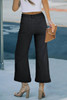 Black Plain Seam Detail Flared Bottom Ankle Length Jeans Black Plain Seam Detail Flared Bottom Ankle Length Jeans