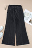 Black Plain Seam Detail Flared Bottom Ankle Length Jeans Black Plain Seam Detail Flared Bottom Ankle Length Jeans