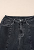 Black Plain Seam Detail Flared Bottom Ankle Length Jeans
