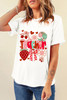 White Cute Strawberry Floral Teacher Graphic Custom Tee