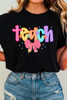 Black Teach Graphic Holiday Summer Tee