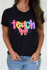 Black Teach Graphic Holiday Summer Tee