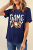 Blue GAME DAY TOUCH DOWN Graphic T Shirt