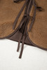Light French Beige Contrast Trim Tie Front Sherpa Vest