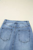 Myosotis Irregular Distressed Bottom Denim Midi Skirt Myosotis Irregular Distressed Bottom Denim Midi Skirt