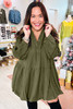 Four Leaf Clover Plus Size Collar Half Button Long Sleeve Ruffle Hem Mini Dress Four Leaf Clover Plus Size Collar Half Button Long Sleeve Ruffle Hem Mini Dress