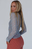 Ashleigh Blue Sheer Floral Lace Long Sleeve Slim Fit Top