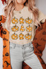 Khaki Floral Pumpkin Print Casual T Shirt