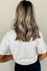 White Game Day Bowknot Embroidered Graphic Casual Tee