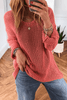 Coral Crochet Hollow-out Jumper Top Sweater