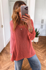 Coral Crochet Hollow-out Jumper Top Sweater