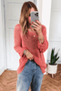 Coral Crochet Hollow-out Jumper Top Sweater