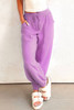 Lilac Drawstring Waist Patchwork Solid Color Jogger Pants Lilac Drawstring Waist Patchwork Solid Color Jogger Pants