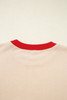 Oatmeal GAME DAY Letter Graphic Varsity Striped Detail Baggy Sweatshirt