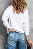 White Sequin Pumpkin Patched Casual Pullover Graphic Sweatshirt