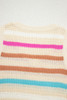 Khaki Stripe Textured Knit V Neck Sweater Vest