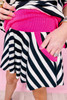Black Stripe Contrast Ribbed Banding Long Sleeve Blouse Loose Shorts Set Black Stripe Contrast Ribbed Banding Long Sleeve Blouse Loose Shorts Set