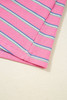 Rose Stripe Textured Knit Round Neck Long Sleeve Top