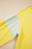 Yellow Striped Color Block Patchwork Crewneck Plus Size Pullover Sweatshirt